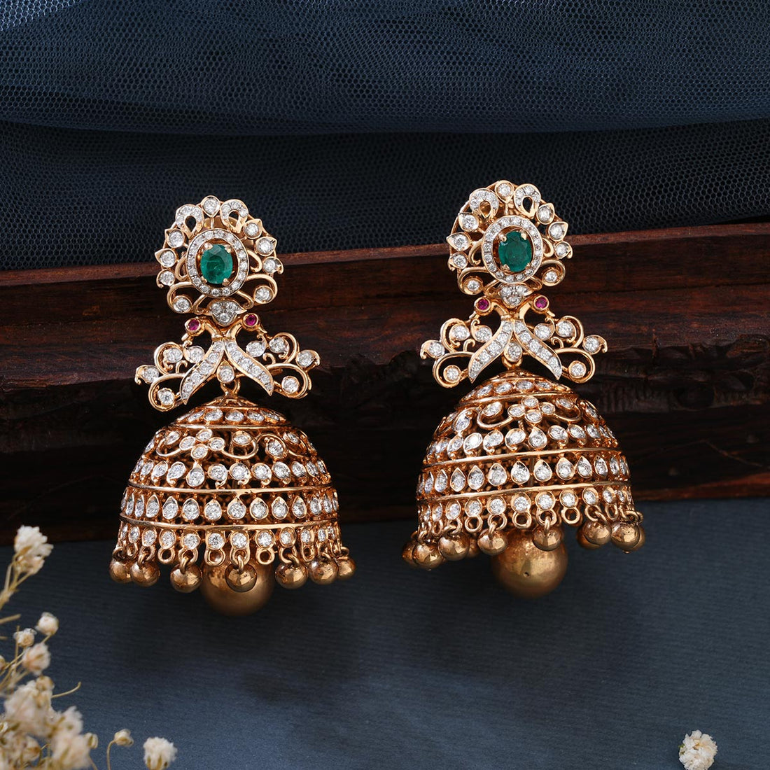 Grand Look Diamond Jhumkas