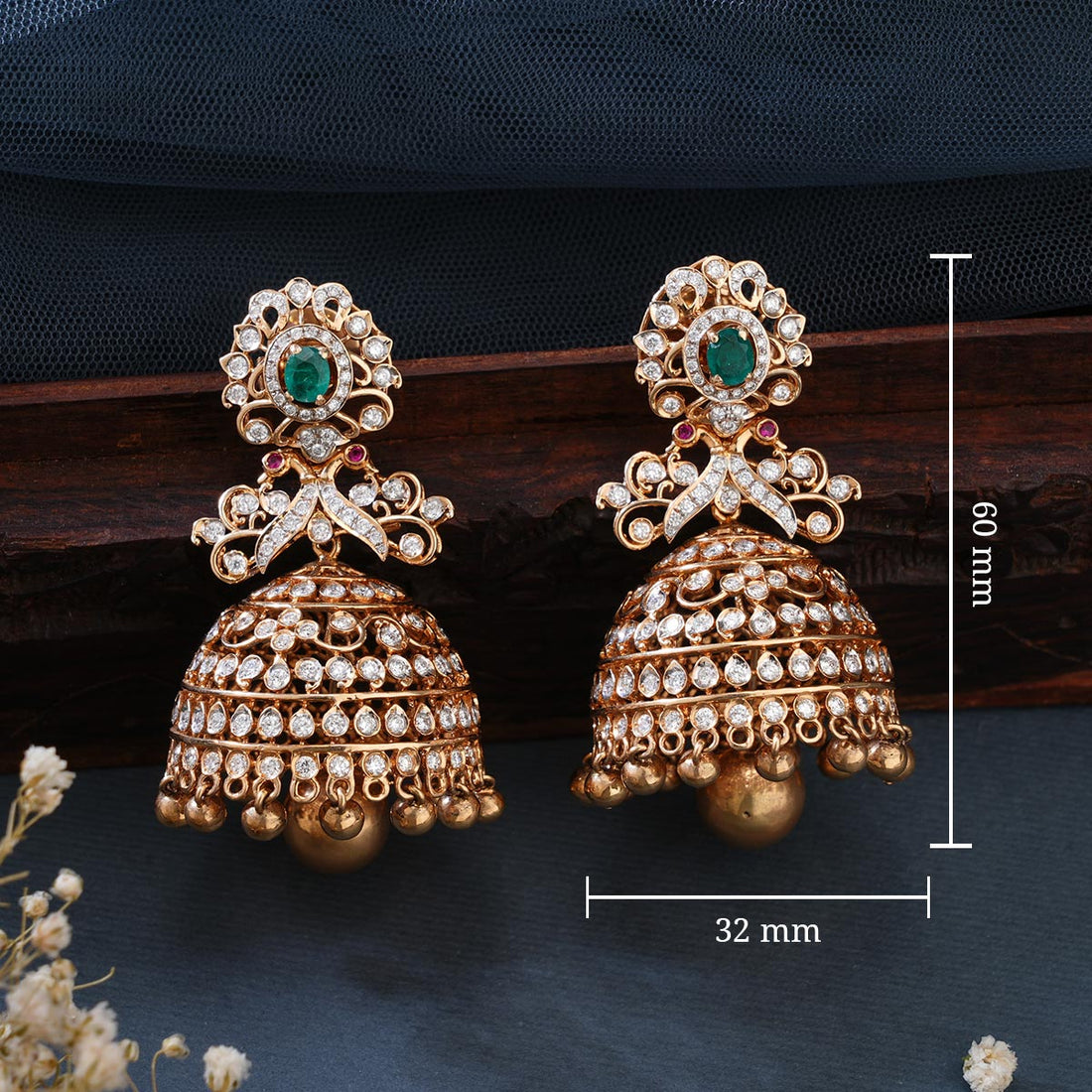 Grand Look Diamond Jhumkas