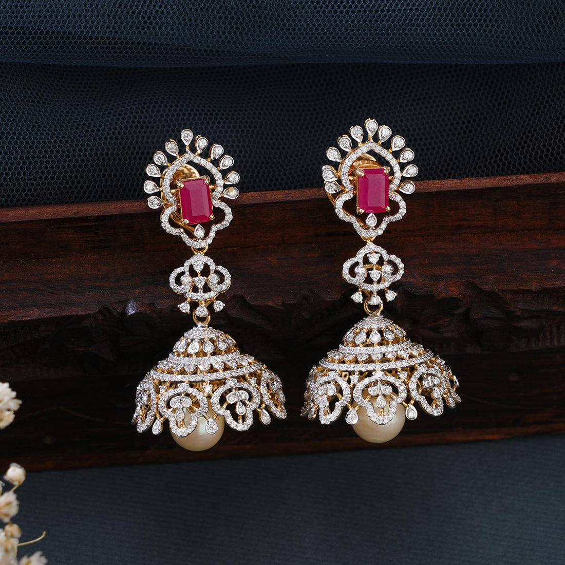 Dazzling Diamond Jhumkas