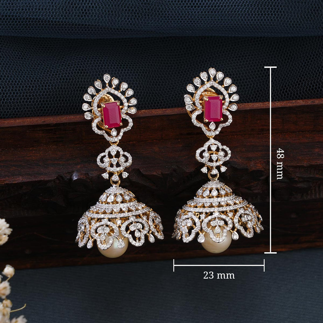Dazzling Diamond Jhumkas