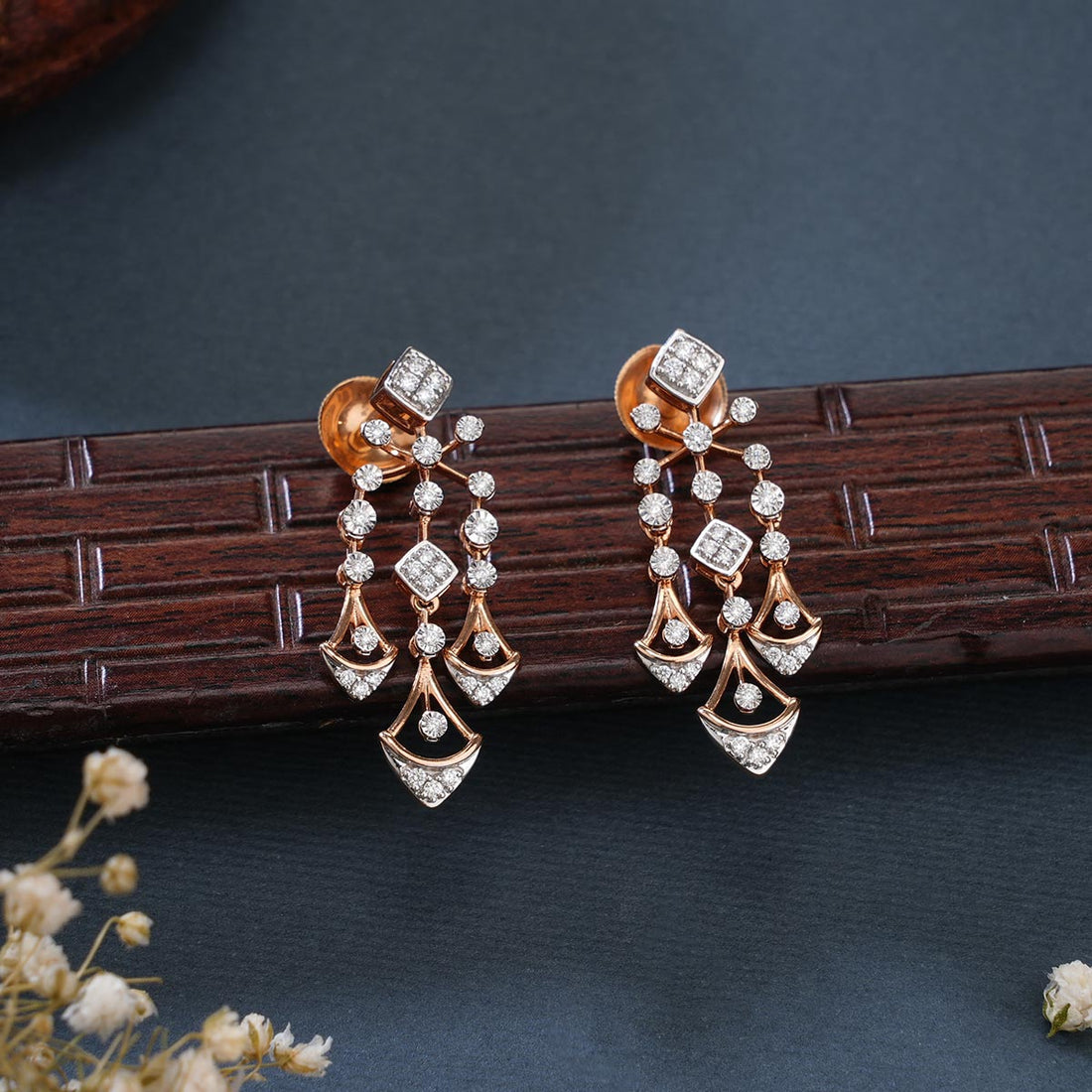 Sparkle Diamond Long Earrings