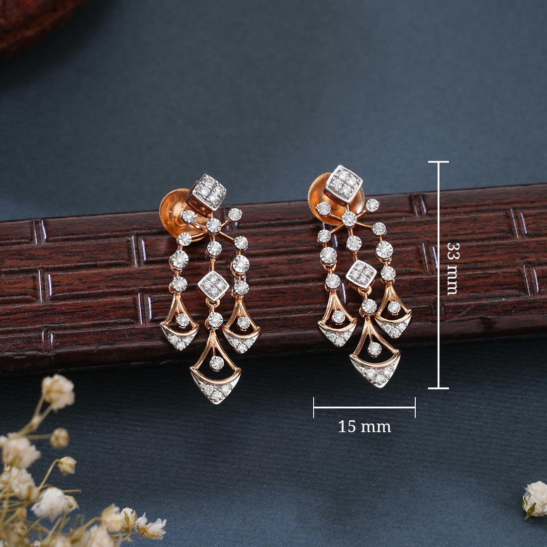 Sparkle Diamond Long Earrings