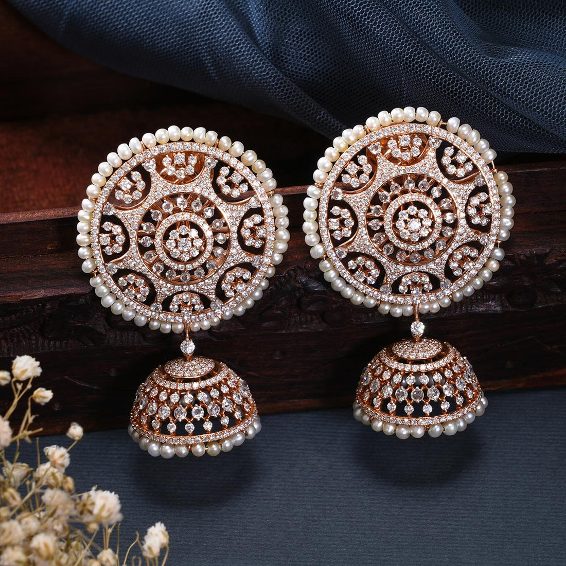 Grand Look Diamond Jhumkas