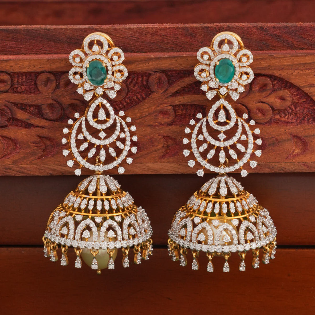 Sparkling Diamond Jhumkas