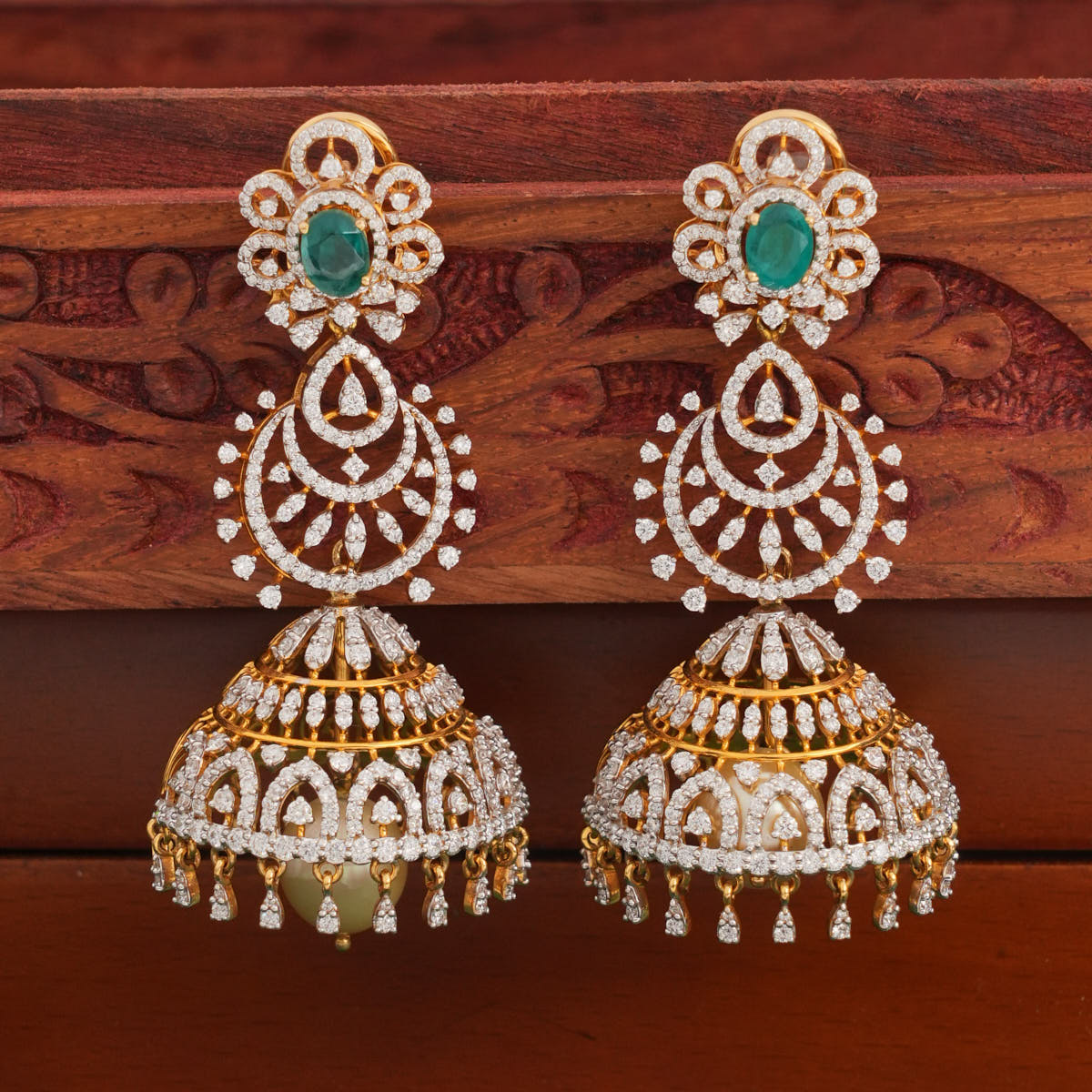 Sparkling Diamond Jhumkas