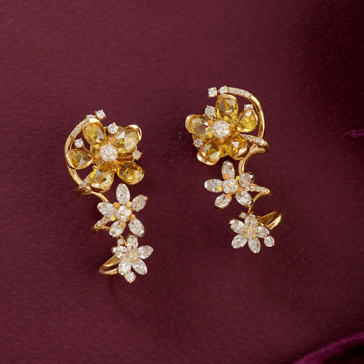Glowing Diamond Long Earrings