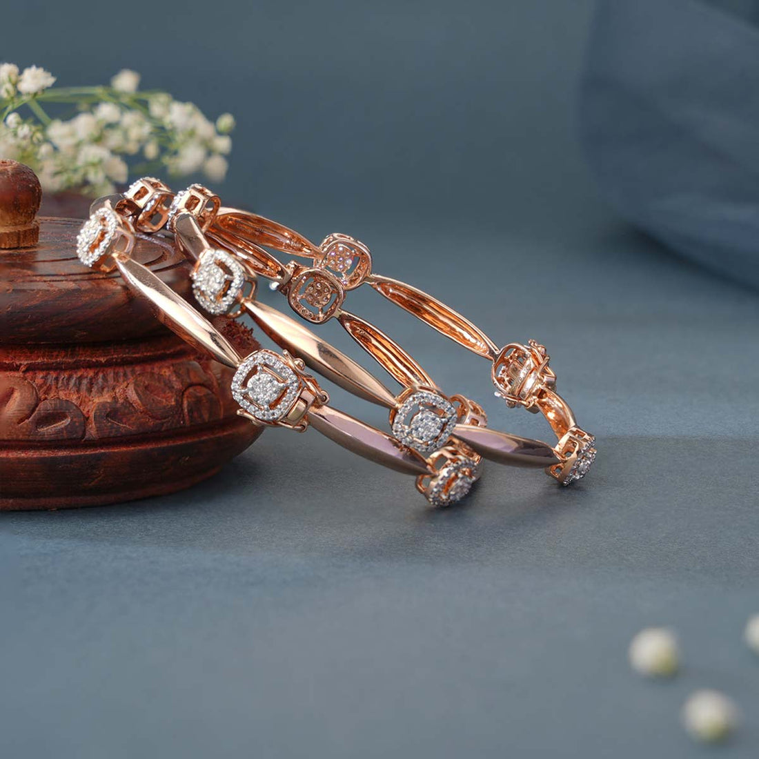 Radiant Diamond pair Bangles
