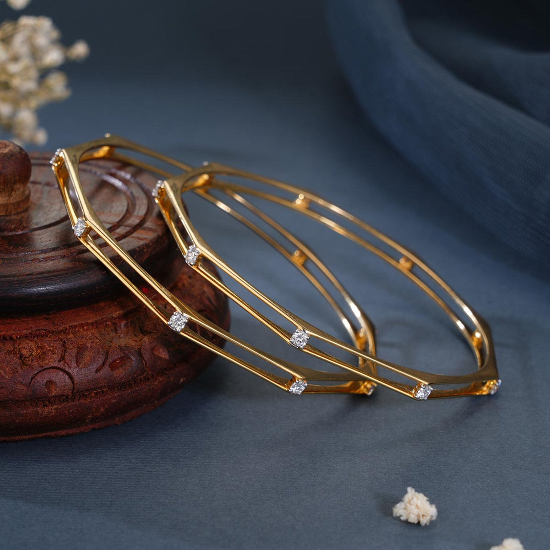 Timeless strips  Diamond Bangles