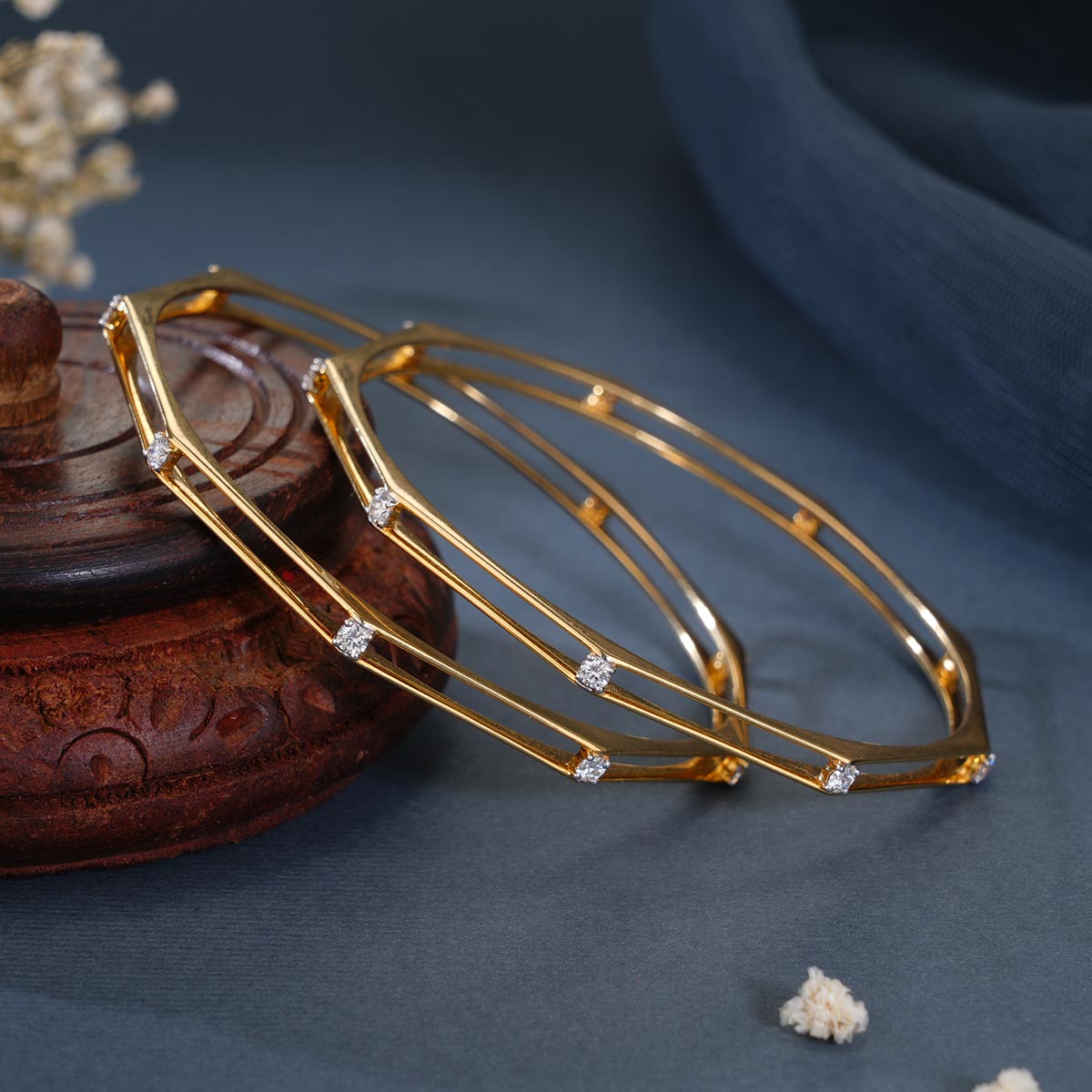 Timeless strips  Diamond Bangles