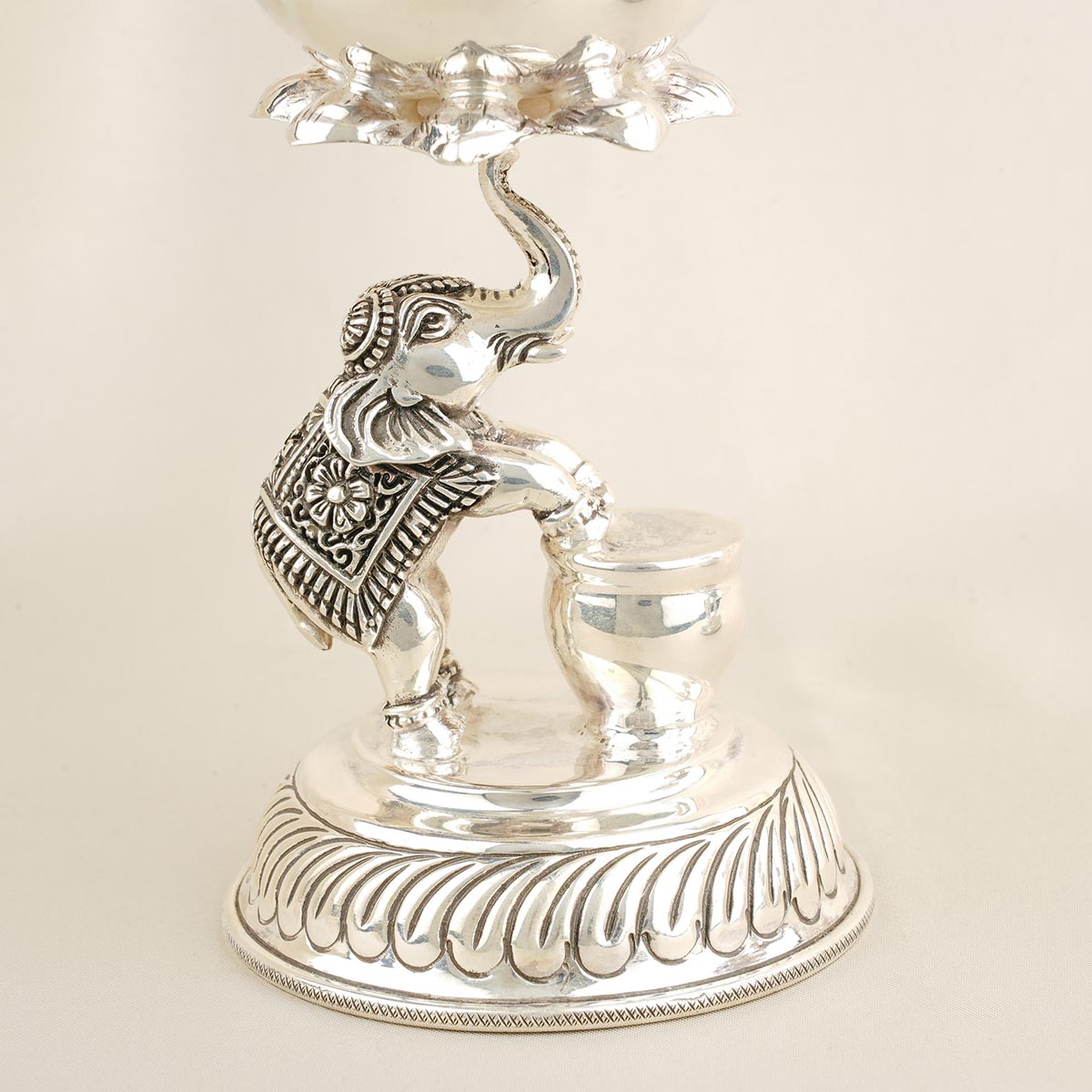 Elephant Annam Silver Pair Lamp