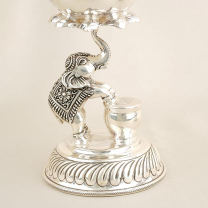 Elephant Annam Silver Pair Lamp