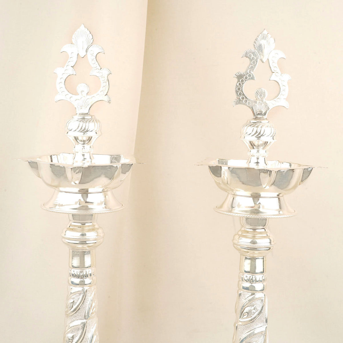 Silver Nagas Chandra Pair Lamp