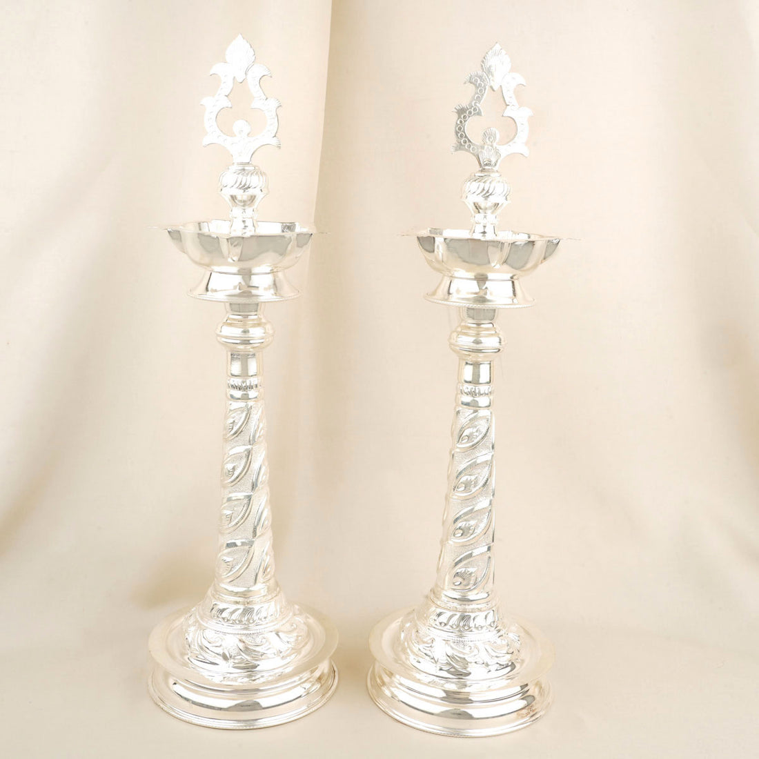 Silver Nagas Chandra Pair Lamp