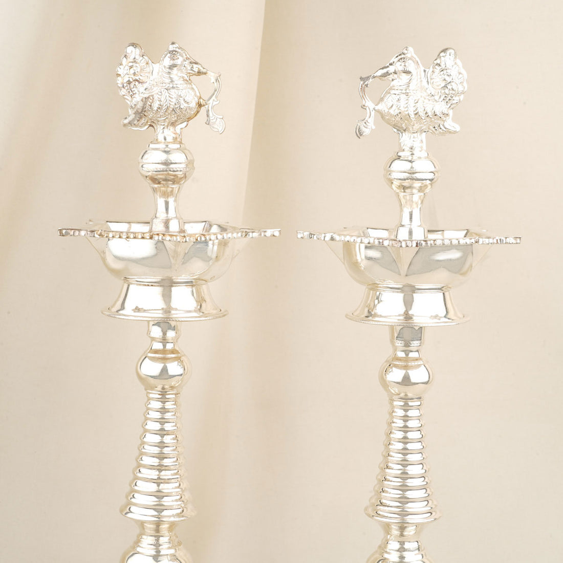 Silver Nagas Annam  Pair Lamp
