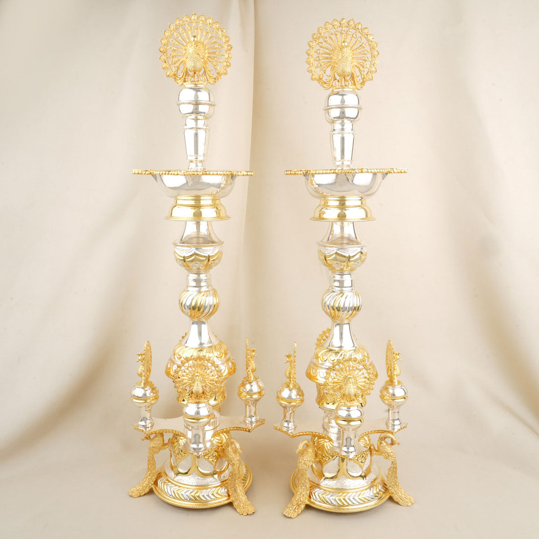 Peacock Silver Pair Lamp