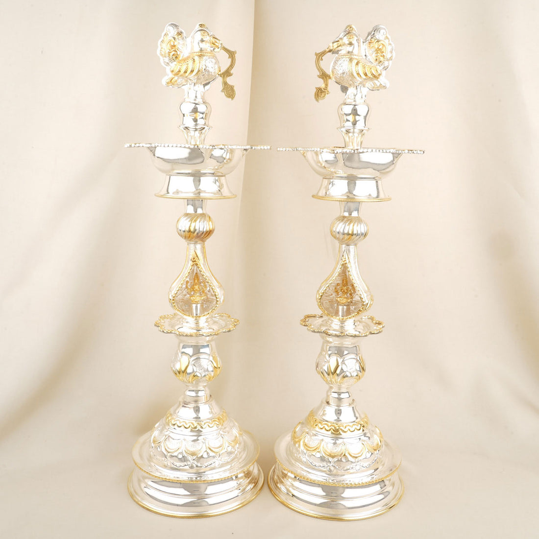 Silver Annam Pair Lamp