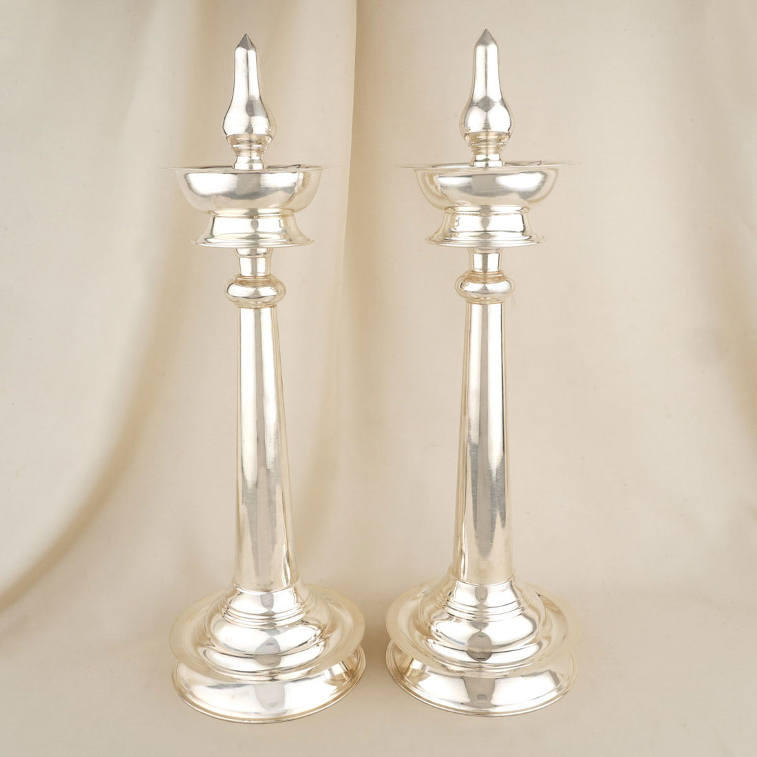 Plain Silver Pair Lamp