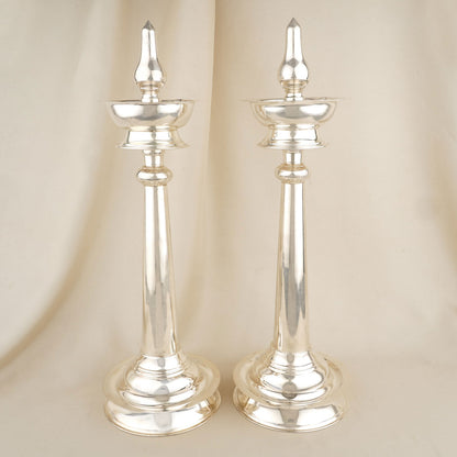 Plain Silver Pair Lamp