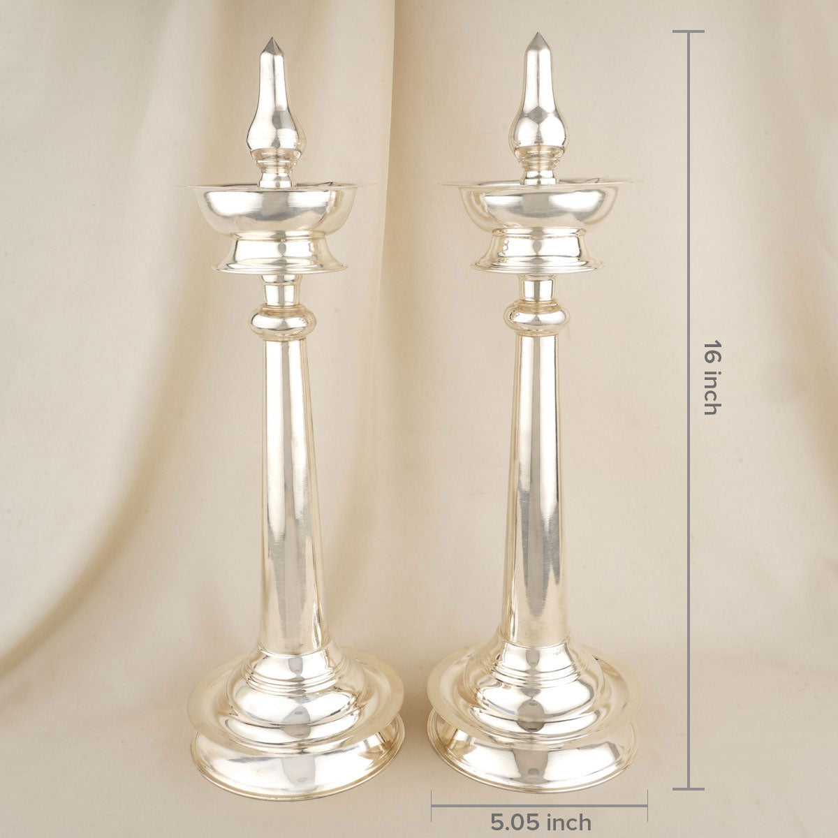 Plain Silver Pair Lamp