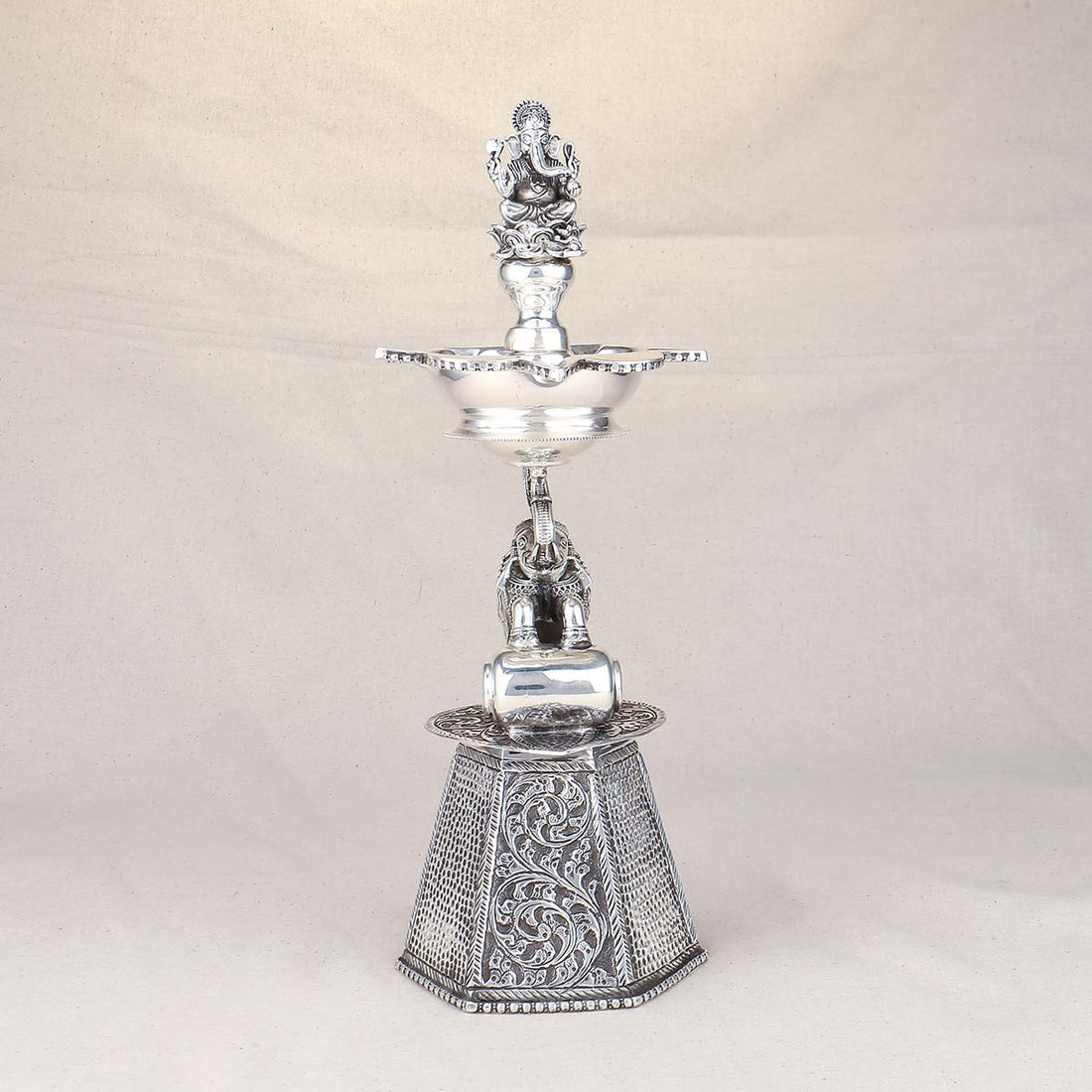 Ganesha Silver Lamp