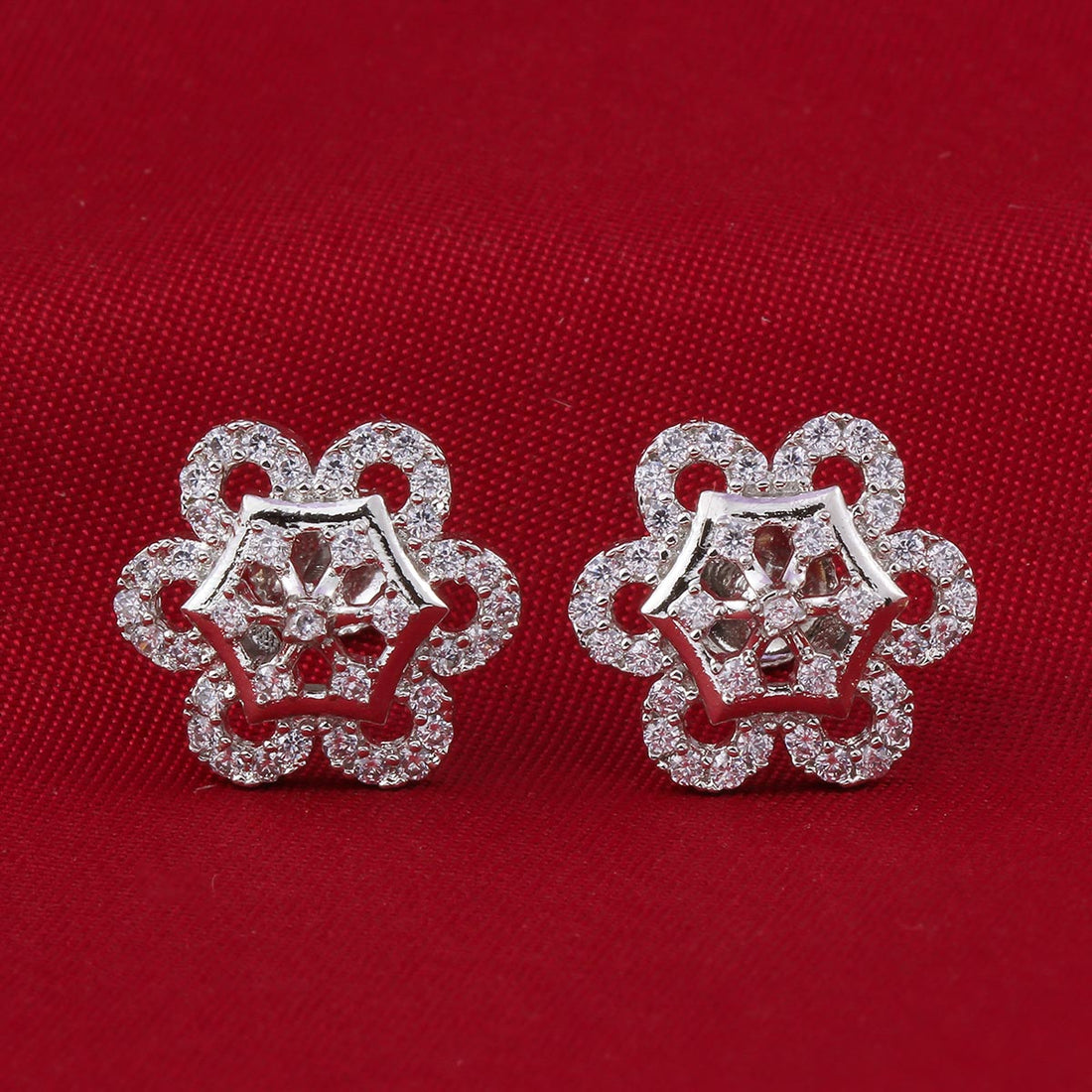Sparkling Silver Studs