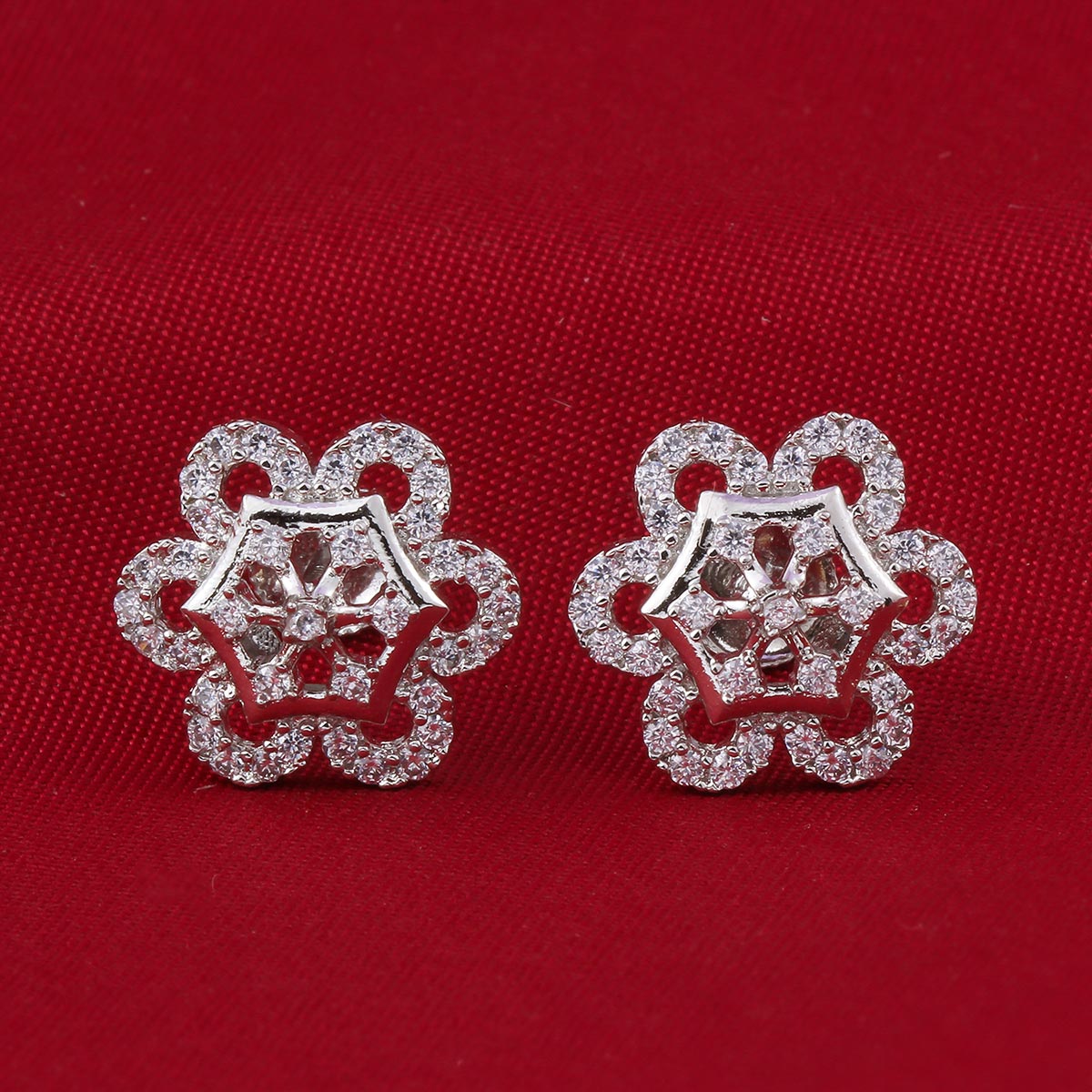 Sparkling Silver Studs