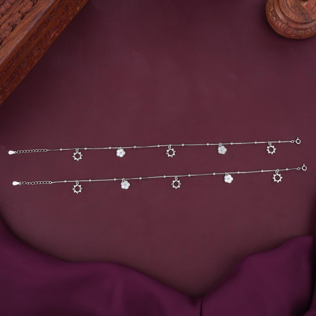 Fancy Silver Anklet