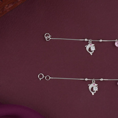 Beautiful Dolphin Silver Anklet