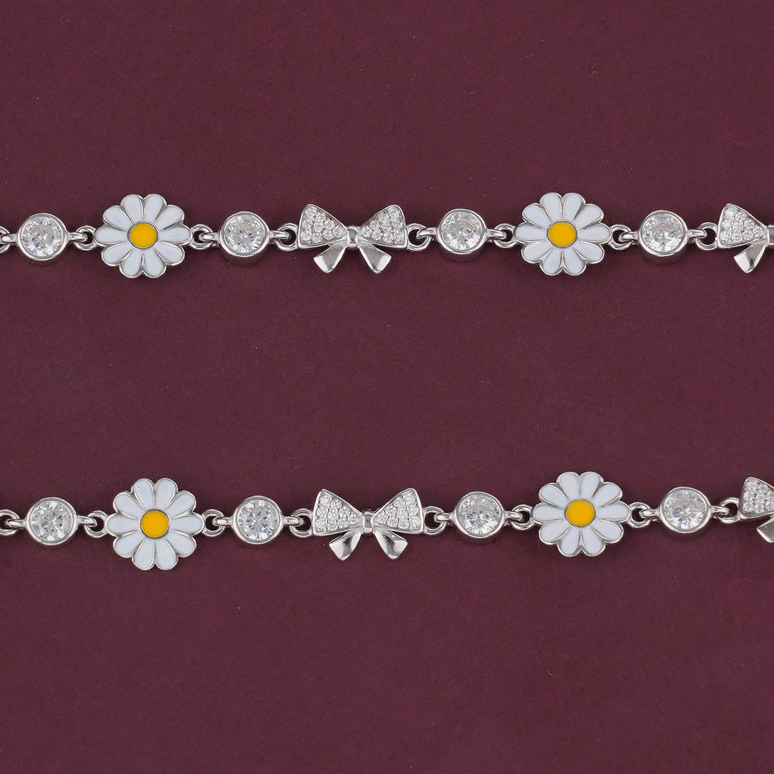 Attractive Floral Silver Anklet