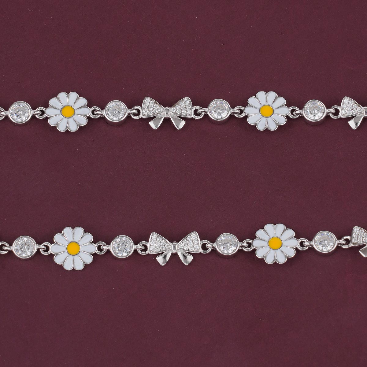 Attractive Floral Silver Anklet