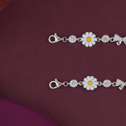 Attractive Floral Silver Anklet