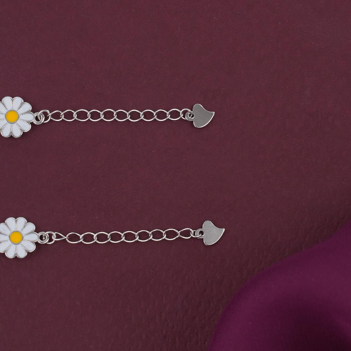 Attractive Floral Silver Anklet