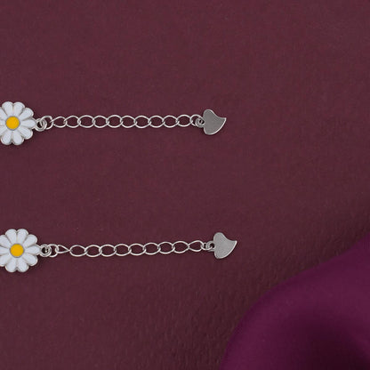 Attractive Floral Silver Anklet