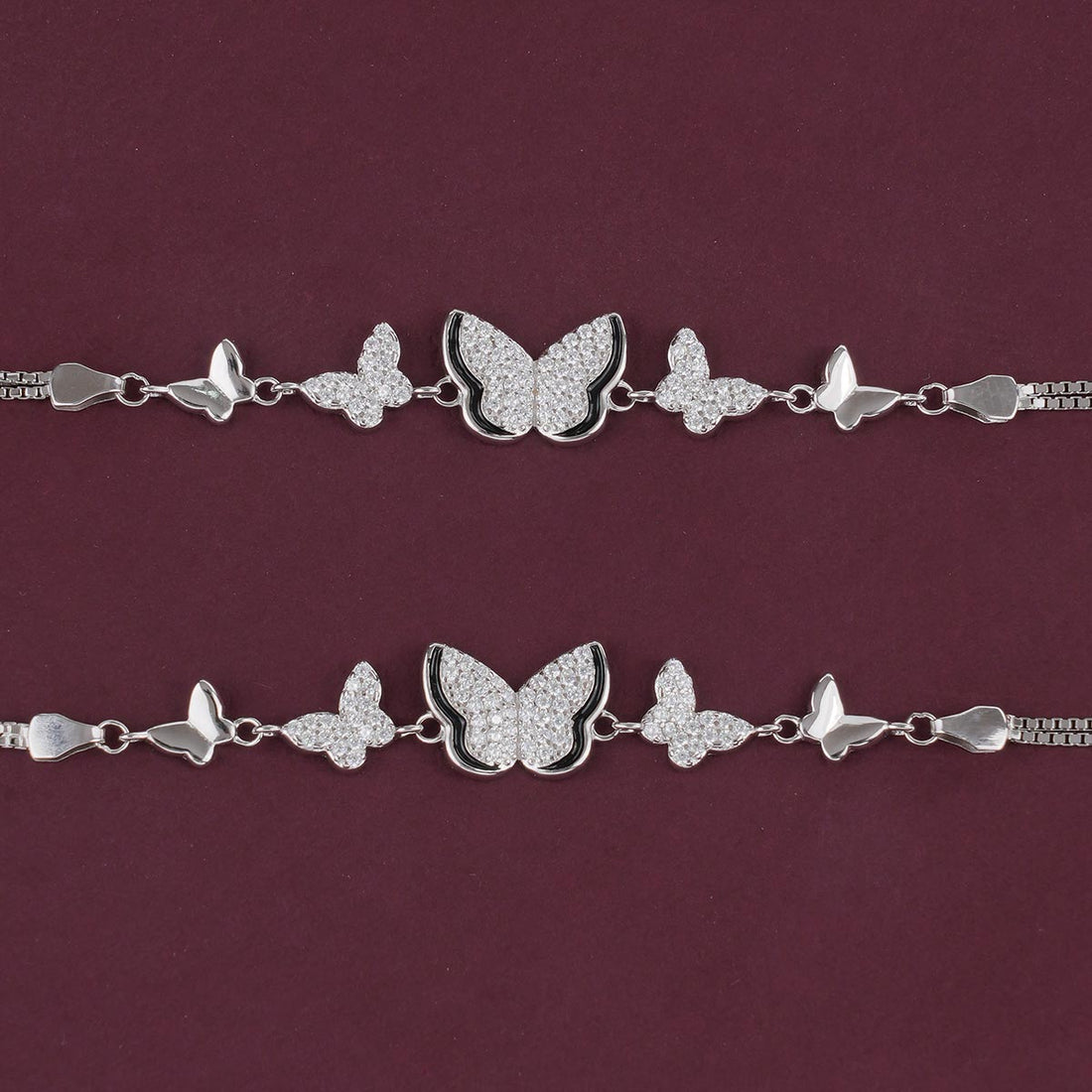 Cute Butterfly Silver Anklet
