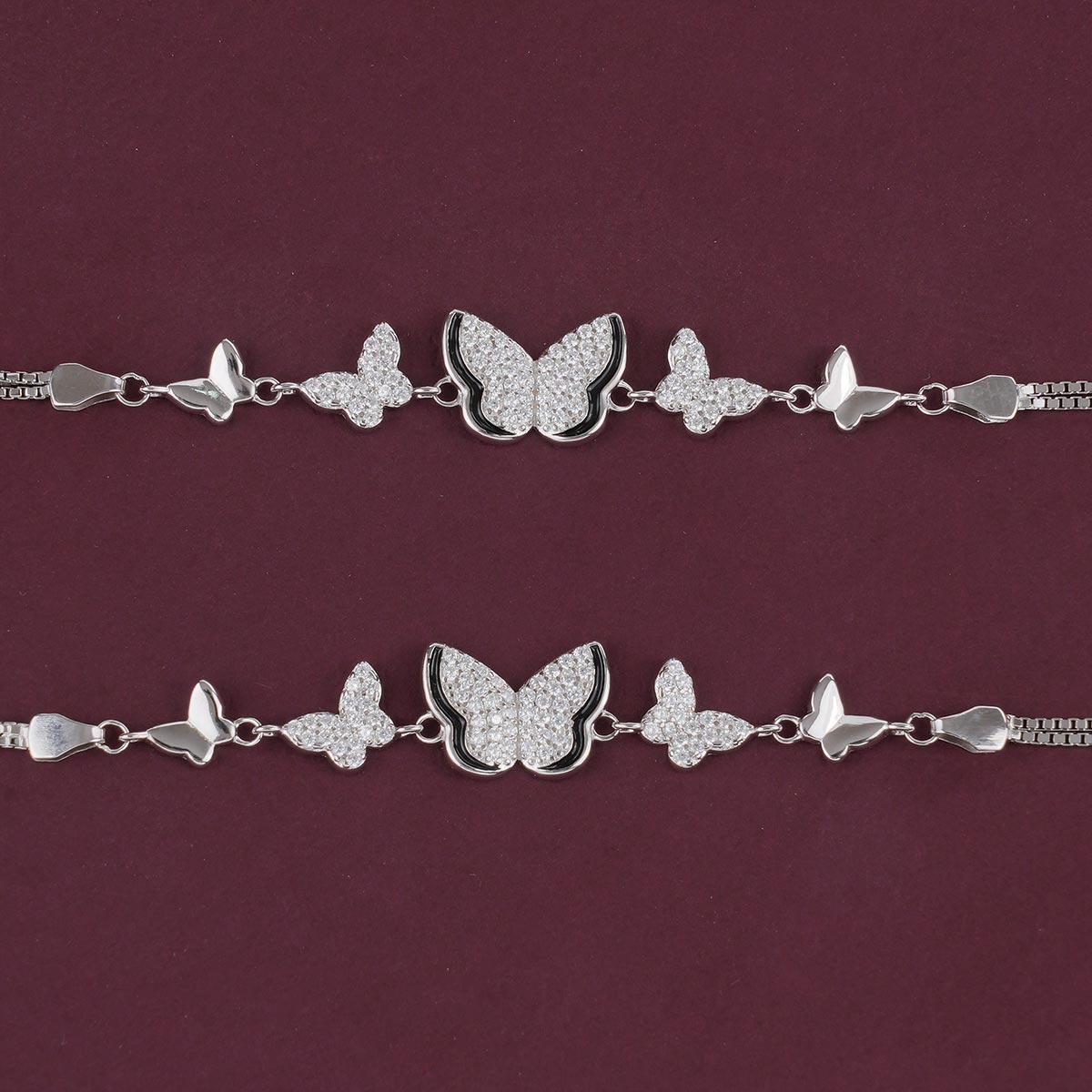 Cute Butterfly Silver Anklet