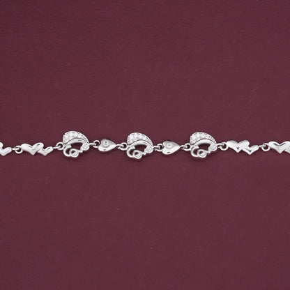 Heart Design Silver Bracelet