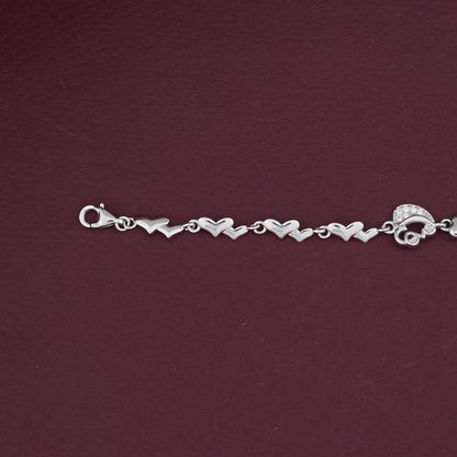 Heart Design Silver Bracelet